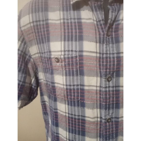 Tommy Bahama Shirt Mens Large L Blue Plaid Silk Blend Button Up Short Sleeves - Picture 6 of 14